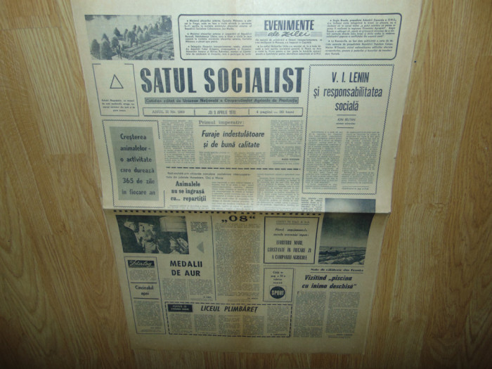 ZIARUL SATUL SOCIALIST JOI 9 APRILIE 1970