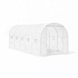 Cort Folie Gradina 200x300x450cm, Cadru Metalic, Alb, Polietilena, Minitunel