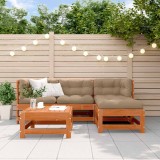 vidaXL Set de lounge pentru grădină 5 pcs Maro Ceară Lemn masiv de pin 3418078