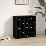 VidaXL Dulap de vinuri, negru, 56x25x56 cm, lemn masiv de pin