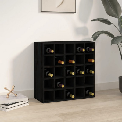 vidaXL Dulap de vinuri, negru, 56x25x56 cm, lemn masiv de pin foto
