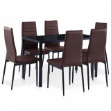 Set mobilier de bucatarie, 7 piese, maro GartenMobel Dekor, vidaXL