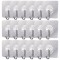 Set 40 carlige adezive transparente, rezistente, multifunctionale, plastic, metal
