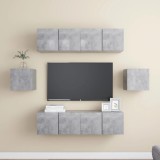 VidaXL Set de dulapuri TV, 6 piese, gri beton, lemn prelucrat