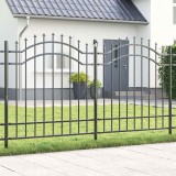 vidaXL Gard de Grădină Gri 215 cm Oțel vopsit &icirc;n pulbere