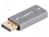 Adaptor LANBERG DisplayPort mufă la HDMI soclu argintiu aluminiu 8K UHD