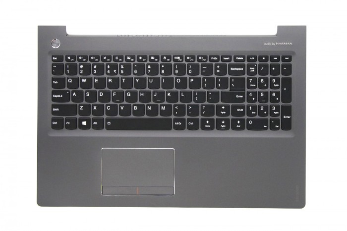 Carcasa superioara cu tastatura palmrest Laptop, Lenovo, Ideapad 310-15IKB Type 80TV, iluminata, neagra, layout US