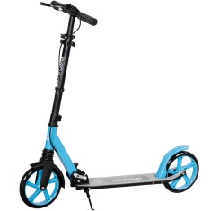 HOMCOM Trotinetă pliabilă pentru adulți și copii +14 ani Trotinetă cu ghidon reglabil 91,5x36,5x91-104 cm Albastru | Aosom Romania