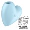 Stimulator Clitoris Cutie Heart Air Pulse Stimulator+Vibration, Silicon, USB, Albastru