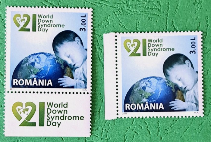 TIMBRE ROMANIA MNH LP1892+L.P.1892b- Ziua Mondiala a Sindromului Down -Serii simple