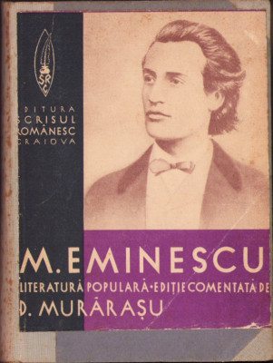 HST C3987N M Eminescu Literatura populară comentată de D Murărașu foto