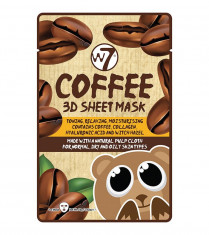 Masca cu Cafea, Colagen si Acid Hialuronic, W7 Coffee 3D Sheet Mask, 18 g foto
