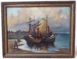Ulei pe p&acirc;nză o lucrare foarte veche, Marine, Realism