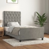 VidaXL Cadru de pat fără saltea, gri deschis, 80x200 cm, catifea