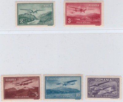 Ro-170-Romania 1931-Lp 94-Vederi -Posta aeriana-serie nestampilata MNH foto