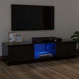 Cumpara ieftin Comodă TV cu lumini LED, gri extralucios, 120x30x36 cm