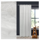 Perdea Decorativa cu Banda Transparenta Alba cu Valuri 140x260cm