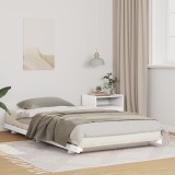 VidaXL Cadru de pat de podea Alb 80 x 210 cm Lemn masiv de pin