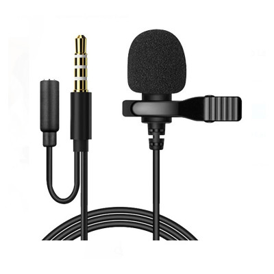 Microfon tip lavaliera cu clip si mufa de 3.5 mm, sensibilitate inalta foto