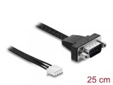 Cablu Serial RS-232 D-Sub 9 pini la JST XH 4 pin header T-M 25cm, Delock 91277