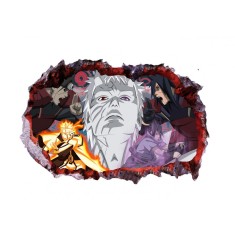 Sticker decorativ, gaura in perete 3D, Uchiha-Uzumaki, 85 cm, 1017STK-1