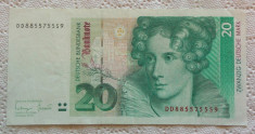 Bancnota 20 DM MARCI - GERMANIA, anul 1993 *cod 19 B foto