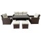 Set mobilier gradina/terasa, maro si bej, 1 masa, 2 scaune, 2 tabureti, 1 canapea, Dolores GartenVIP DiyLine