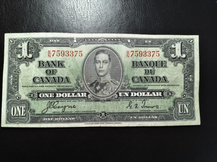 CANADA 1 DOLAR 1937