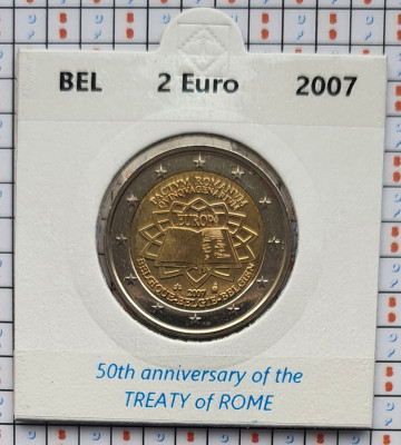 Belgia 2 euro 2007 UNC - Treaty of Rome - km 247 - cartonas personalizat D36301 foto