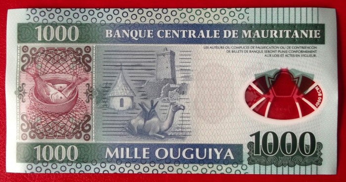 Mauritania 1000 1.000 Ouguiya 2014 polimer UNC necirculata **