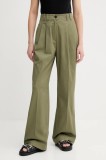 Marc O&#039;Polo pantaloni culoarea verde, lat, high waist, 506034110105