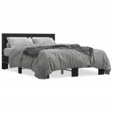 Cadru de pat, negru, 120x190 cm, lemn prelucrat si metal GartenMobel Dekor, vidaXL