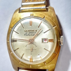 A671-CENTREX-ceas mana barbat vechi Swiss made-21 medals-Calendar-Antimagnetic.