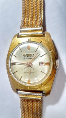 A671-CENTREX-ceas mana barbat vechi Swiss made-21 medals-Calendar-Antimagnetic. foto