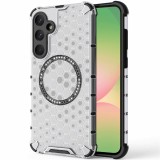 Husa transparenta Samsung Galaxy A56 5G Techsuit HoneyComb Shield MagSafe, alb