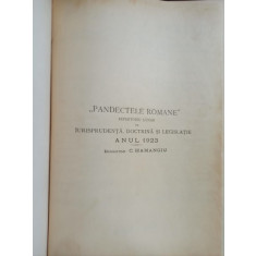 C. Hamangiu - Pandectele Romane: Jurisprudenta, Doctrina si Legislatie 1923