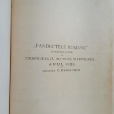 C. Hamangiu - Pandectele Romane: Jurisprudenta, Doctrina si Legislatie 1923