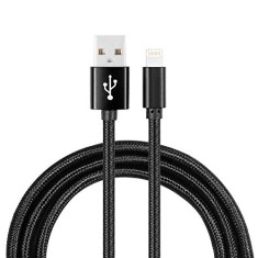 Cablu de date si alimentare Lightning, Fast charging, Premium, Negru, 2m foto