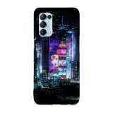 Husa compatibila cu Oppo A72, Viceversa, model City Lights Cyberpunk, Silicon, TPU, Transparent, Carcasa