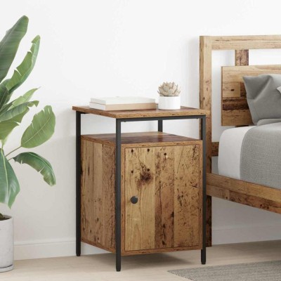 vidaXL Dulap de noapte 2 pcs Lemn vechi 40 x 42 x 60cm Lemn compozit 881807 foto