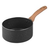 Oală cu m&acirc;ner efect de lemn, 16 cm, antiaderentă, pentru toate tipurile de plite, CMCLASS