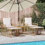 vidaXL Set de Mobilier pentru Exterior 5 pcs Alb Natural și Crem 42025137
