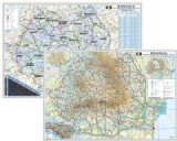 Harta Romaniei Fizica/Administrativa Arhi Design, 50 x 70 cm, tipar fata/verso