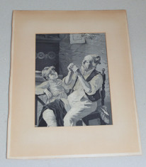 Scena de gen tapiserie veche secolul 19 foto