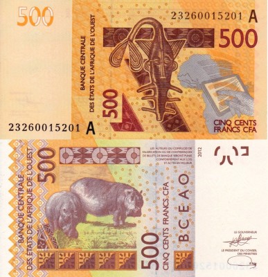 STATELE VEST AFRICANE (COASTA DE FILDES) 500 francs 2012 UNC!!! foto
