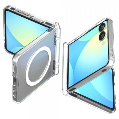 Husa MagSafe pentru Samsung Galaxy Z Flip7 F766, Spigen, Ultra Hybrid Pro, Transparenta foto