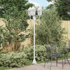Stâlp de lumină pentru grădină Alb Aluminiu, Sticlă