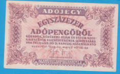 (5) BANCNOTA UNGARIA - 100.000 ADOPENGO 1946 (28 MAI 1946) foto