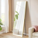 SONGMICS Oglinda podea 160x50 cm, sticla securizata, cadru aluminiu, auriu Household NewTrend