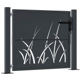 Cumpara ieftin Poarta de gradina antracit 100x100 cm otel model iarba